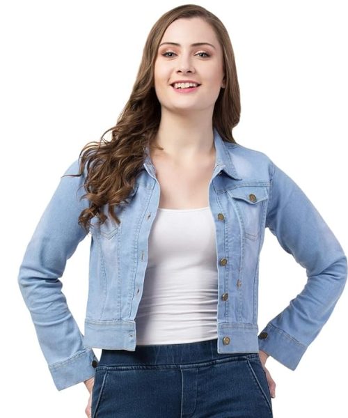 FUNDAY FASHION Women's Denim Blend Standard Length Jacket